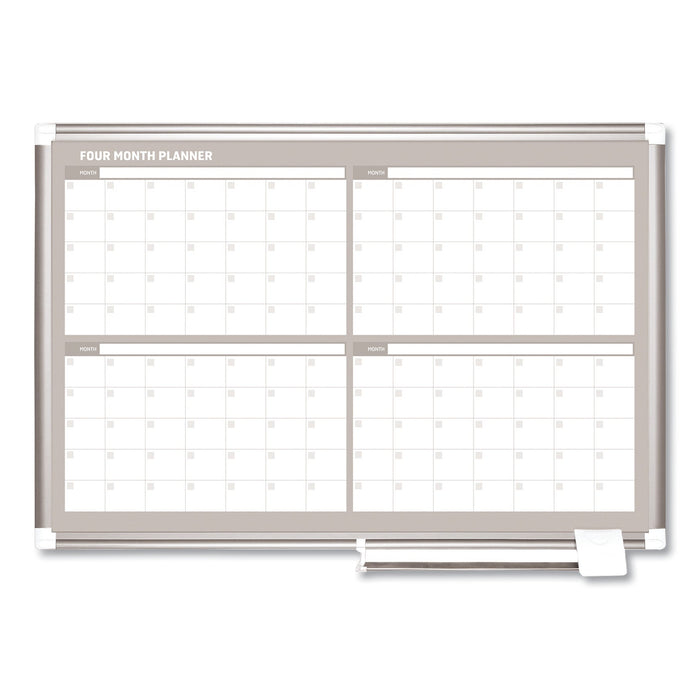MasterVision 4 Month Planner, 36x24, Aluminum Frame