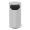 Rubbermaid European and Metallic Side-Opening Receptacle, Round, 12 gal, Satin Stainless