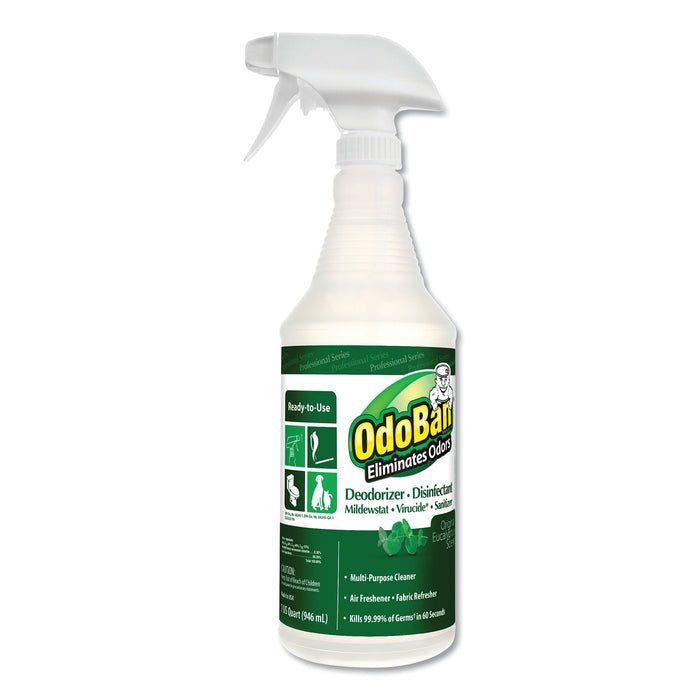 OdoBan RTU Odor Eliminator and Disinfectant,  Eucalyptus Scent, 32 oz Spray Bottle