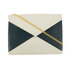 YSL Saint Laurent White x Blue Leather Shoulder Bag #5859