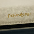 YSL Saint Laurent White x Blue Leather Shoulder Bag #5859 by Bolt Boutique