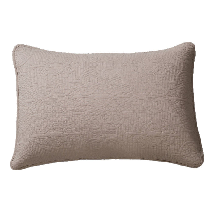 DaDa Bedding Taupe Beige Sand Dollar Floral Quilted Cotton Pillow Sham - 1-Piece (JHW585) by DaDalogy Bedding Collection