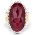 19.11 Carat Dyed Ruby and White Topaz .925 Sterling Silver Ring by Bids.com