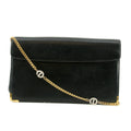 Christan Dior Black Leather Logo Chain Shoulder Bag #5872 by Bolt Boutique