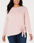 INC Womens Sweater Scoop Neck Side-Tie Ruched by Vanessa Jane