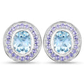 6.30 Carat Genuine Blue Topaz and Tanzanite .925 Sterling Silver Earrings by Bids.com