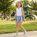 Epic Threads Big Girls Striped Challis Shorts, Lemon Zest Size Medium by Vanessa Jane