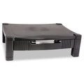 Kantek Monitor Stand with Drawer, 17" x 13.25" x 3" to 6.5", Black, Supports 50 lbs