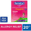 Children's Benadryl Allergy Relief Chewable Tablets - Diphenhydramine - Grape Flavor - 20ct
