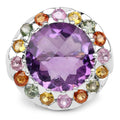 10.16 Carat Genuine Multi Stone .925 Sterling Silver Ring by Bids.com