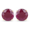 7.40 Carat Genuine Ruby 14K Yellow Gold Earrings
