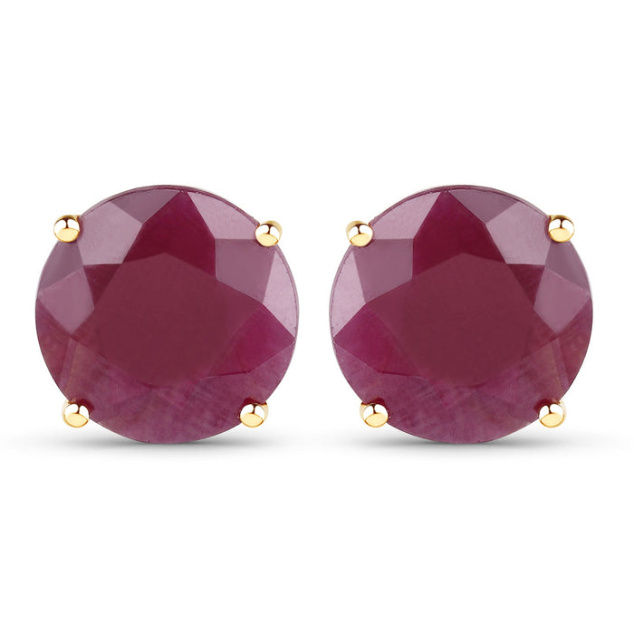 7.40 Carat Genuine Ruby 14K Yellow Gold Earrings by Bids.com