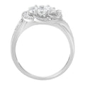 14K White Gold Floral Cluster Diamond Ring (1.0 Cttw, H-I Color, SI2-I1 Clarity) - Size 6 by Bids.com