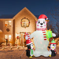 5.9Ft Christmas Inflatable Polar Bear and Penguin Blow Up Yard Outdoor Decoration with LED by DailySale