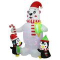 5.9Ft Christmas Inflatable Polar Bear and Penguin Blow Up Yard Outdoor Decoration with LED by DailySale