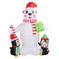 5.9Ft Christmas Inflatable Polar Bear and Penguin Blow Up Yard Outdoor Decoration with LED by DailySale