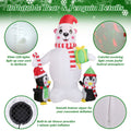 5.9Ft Christmas Inflatable Polar Bear and Penguin Blow Up Yard Outdoor Decoration with LED by DailySale