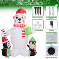 5.9Ft Christmas Inflatable Polar Bear and Penguin Blow Up Yard Outdoor Decoration with LED by DailySale
