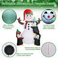 5.9Ft Snowman and Penguin Blow Up Yard Decoration with LED Light Built-in Air Blower by DailySale