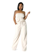 Two Piece Elastic Peplum Top & Pants Set by The House of Stylez