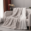 DaDalogy Lavender Grey Faux Fur Sherpa Throw Blanket by DaDalogy Bedding Collection