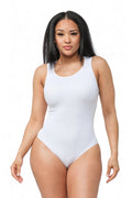 Seamless Solid Scoop Neck Basic Tank Bodysuit by The House of Stylez
