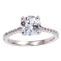 White Topaz Pave Promise Ring by Fine Color Jewels