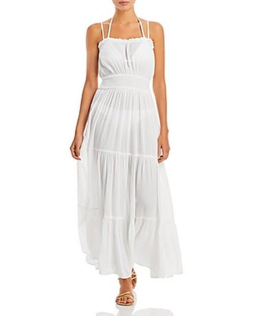 Aqua Swim Tiered Cover-up Maxi Dress by Vanessa Jane