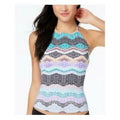 Bar III Spirit High-Neck Tribal-Print Tankini Top, Size Small by Vanessa Jane