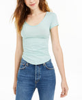 Free People Womens Sonnet Ruched Scoop Neck T-Shirt by Vanessa Jane