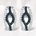 0.42 Carat Genuine Blue Diamond & White Diamond .925 Sterling Silver Earrings by Bids.com