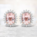 1.61 Carat Genuine Morganite and White Diamond 14K Rose Gold Earrings by Bids.com