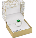Charter Club Silver Plated Pave and Green Emerald-Cut Crystal Twist Ring, Size 8 by Vanessa Jane