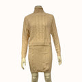 Lulus in the Cards Beige Cable Knit Two-Piece Sweater Dress, Size Medium by Vanessa Jane