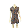 Calvin Klein Multicolor Floral Print Button Front Short Sleeve Mini Dress by Vanessa Jane