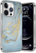 iPhone 14 Pro 6.1-inch Protection Kit Bundle - Marble Series Case with Tempered Glass Screen and Camera Protector (Blue Marble) by Zerodamage Sahara Case LLC