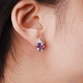 Natural Amethyst Octagon Stud Earrings by Fine Color Jewels