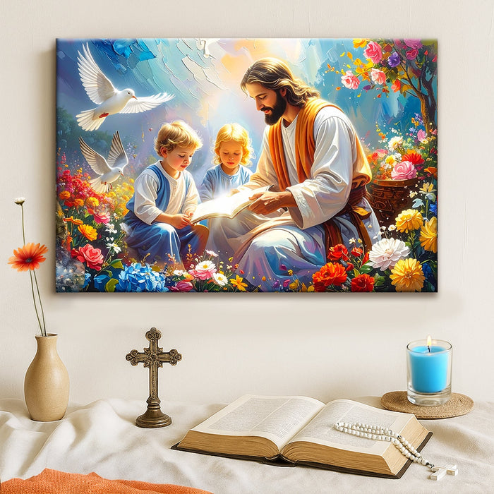 Jesus With Children Faith Wall Art IV by Tailored Canvases
