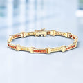 6.48 Carat Genuine Orange Sapphire and Yellow Sapphire .925 Sterling Silver Bracelet by Bids.com
