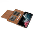 Folio Brown Leather Wallet Case - Samsung Galaxy S22 Plus by Zerodamage Sahara Case LLC