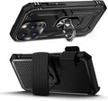 iPhone 14 Pro Max 6.7-inch Protection Kit Bundle - Military Kickstand Series Case with Tempered Glass Screen and Camera Protector - Black by Zerodamage Sahara Case LLC
