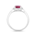 1.41 Ct Oval Pink Ruby Diamond Prong 10K Gold Halo Ring by Fine Color Jewels