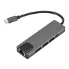 SaharaCase 5-in-1 USB-C Hub with Ethernet – Multiport Adapter with 4K HDMI, 100W PD Charging, and RJ45 – For MacBook & PC