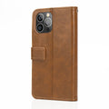 Indy Series Brown Leather Wallet Case - iPhone 13 Pro by Zerodamage Sahara Case LLC