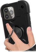 iPhone 14 Pro Max 6.7-inch Protection Kit Bundle - DualShock Series Case with Tempered Glass Screen and Camera Protector - Black by Zerodamage Sahara Case LLC