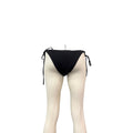 Lulus Sol Attention Black O-Ring Ribbed Side-Tie Bikini Bottom, XL by Vanessa Jane