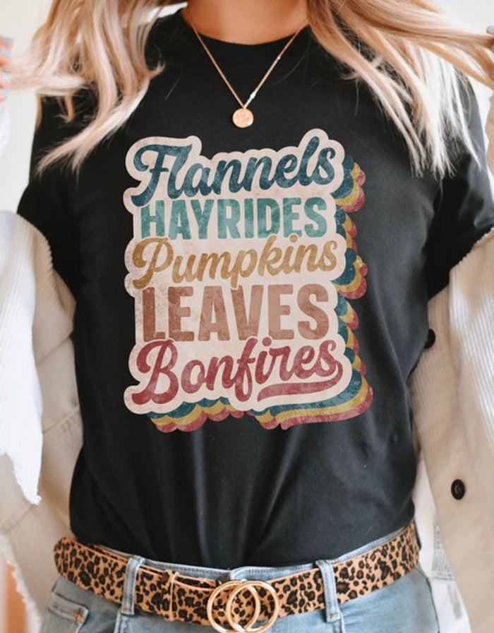 Vintage Fall Favorites Graphic Tee - Black by Boutique 23