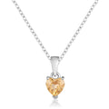 Citrine Heart Necklace by Fine Color Jewels