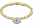 Giani Bernini Cubic Zirconia Evil Eye Charm Bismark Chain Bracelet by Vanessa Jane
