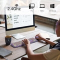 Wireless Keyboard and Mouse Combo with Purple Keys by Zerodamage Sahara Case LLC